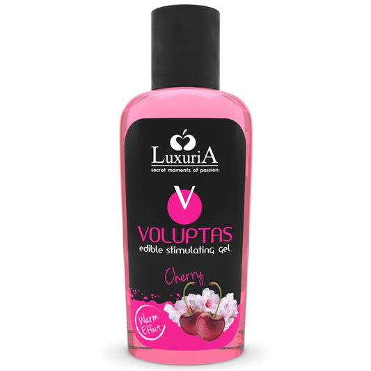 Gel de Masaj Comestibil cu Efect de Incalzire, INTIMATELINE LUXURIA - Voluptas, Aroma Cirese, 100 ml