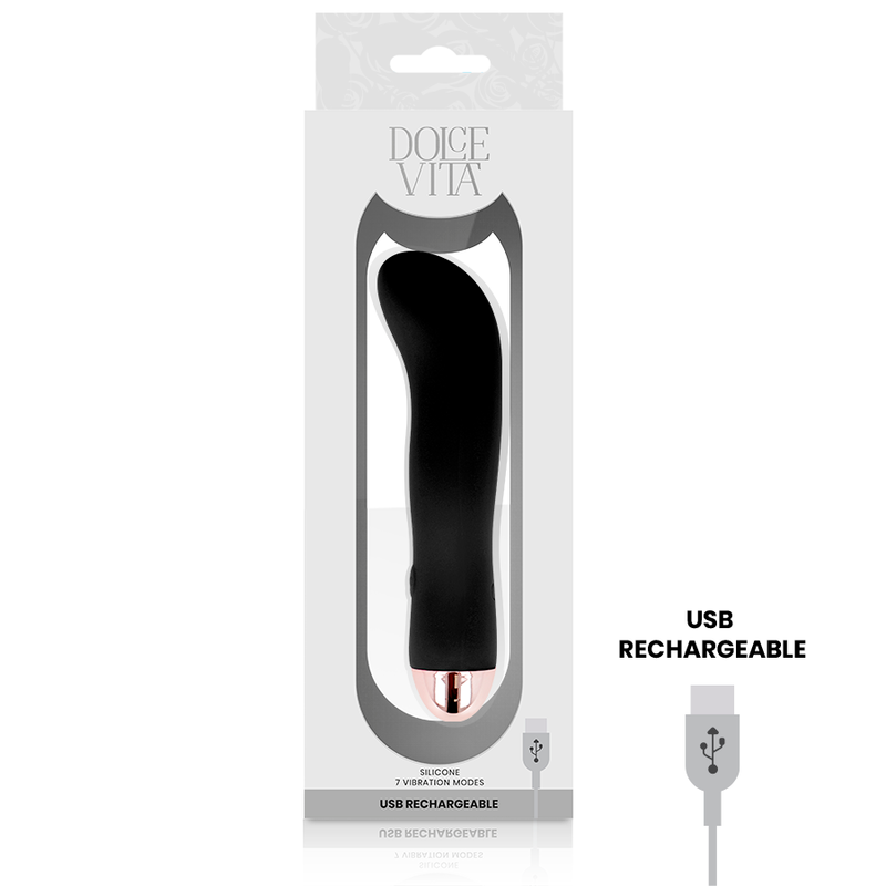 Vibrator, Dolce Vita - Two, Reincarcabil USB, Negru