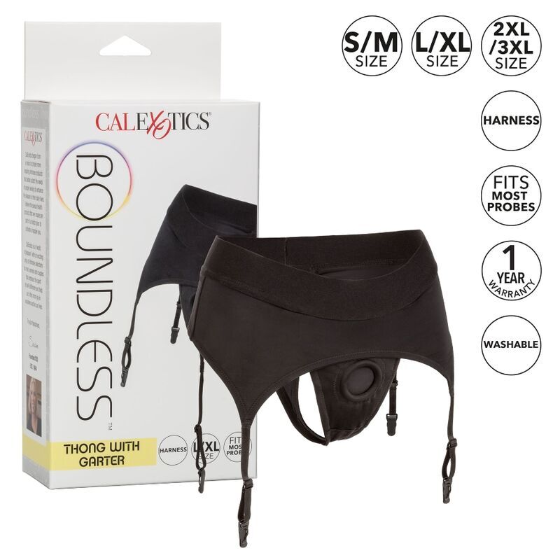 Tanga cu Jartiera, CalExotics - Boundless, Inel O Intarit, L/XL