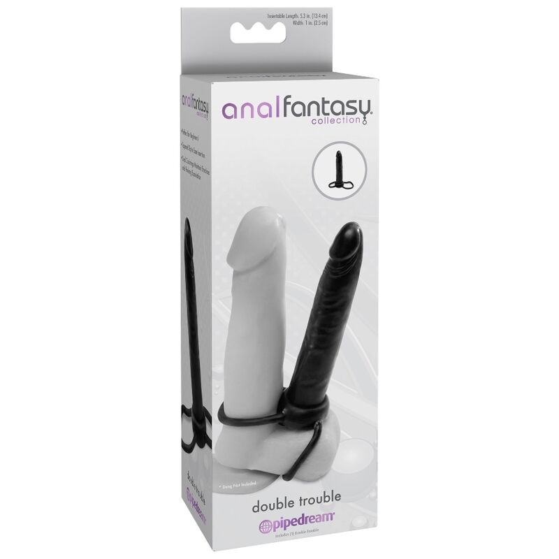 Inel Penis cu Dildo, Anal Fantasy - Double Trouble, Penetrare Dubla, 13.1 CM