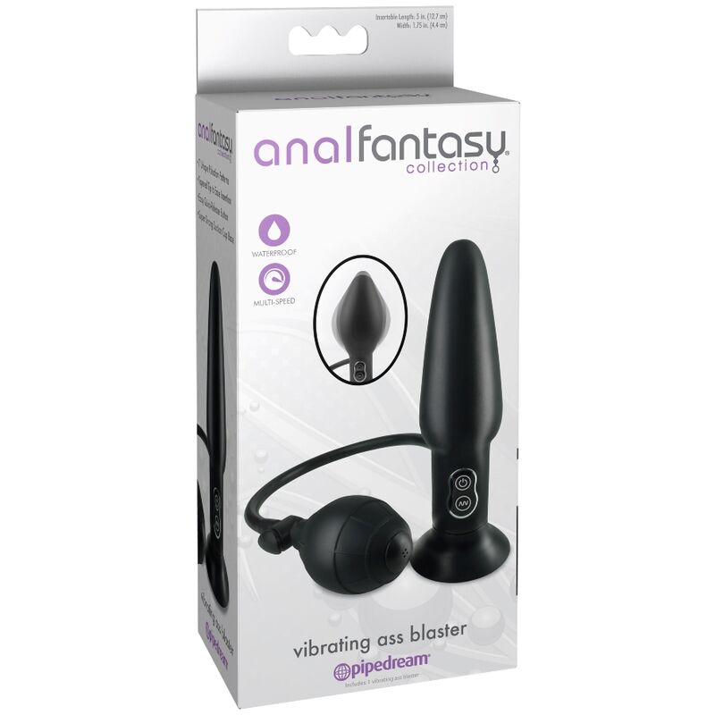 Plug Anal Vibrator Gonflabil, Anal Fantasy - Vibrating Ass Blaster, 7 Mode de Vibratii, 10.1 CM Inserabil