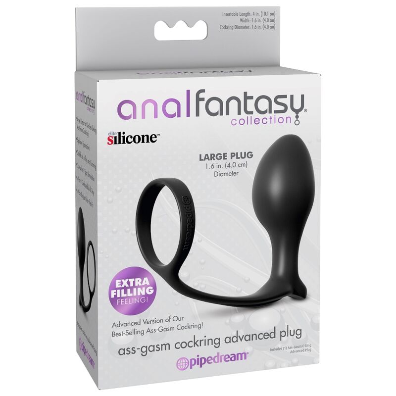 Plug Anal, Anal Fantasy - Ass-Gasm Advanced Ring, Inel cu Stimulator de Prostata, Lungime Inserabila 10,1 CM