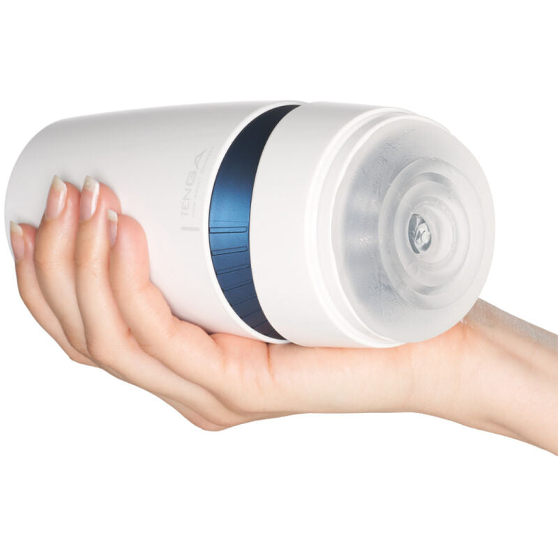 Masturbator, Tenga - Aero Cobalt Ring, 10 Niveluri de Strangere si Aspiratie, Albastru Cobalt