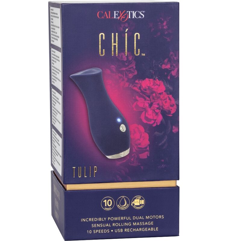 Vibrator, CalExotics - Chic Tulip, Reincarcabil prin USB, Albastru