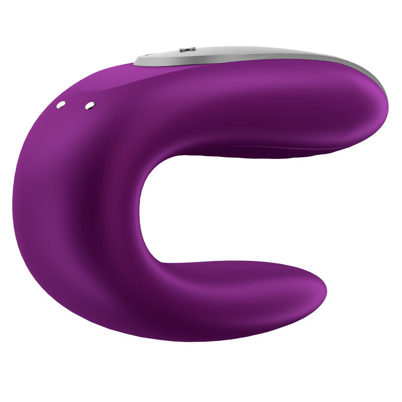 Vibrator pentru Cupluri, Satisfyer - Double Fun, Compatibil cu Aplicatia Satisfyer Connect, Mov