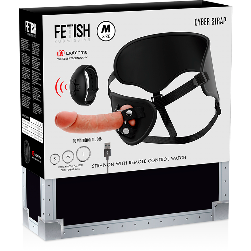 Ham cu Dildo, Fetish Submissive - Cyberstrap, cu Telecomanda Watchme M Technology, 19.5 CM