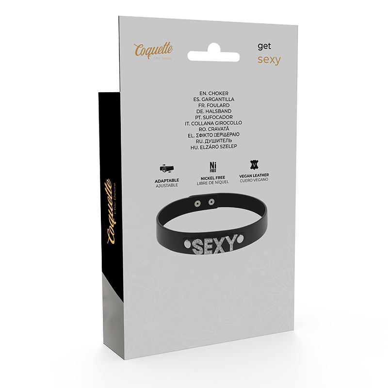 Choker, Coquette Chic Desire, Piele Vegana Sexy, Negru