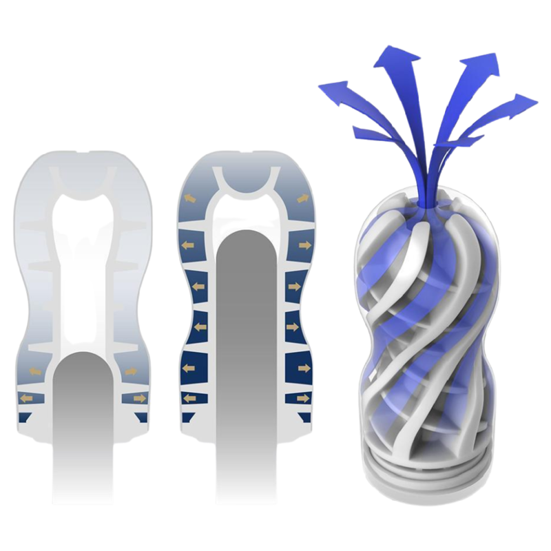 Masturbator, Tenga - Premium Air Flow Cup, Manson Interior cu Nervuri Spiralate, 69 x 69 x 155 mm