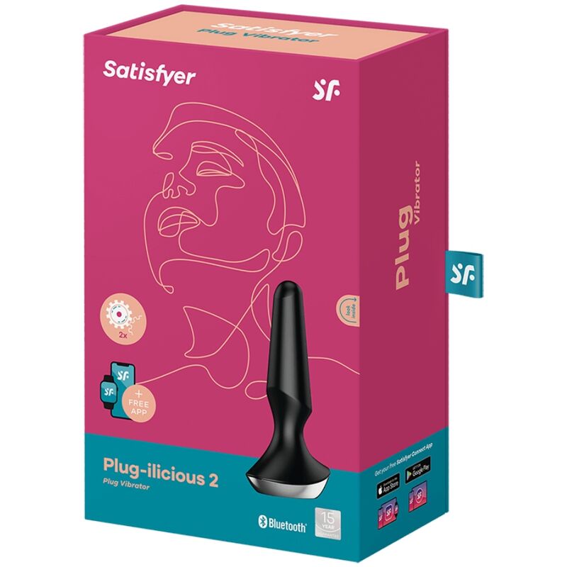 Vibrator Anal, Satisfyer - Plug Ilicious 2, Control prin Aplicatie, Negru