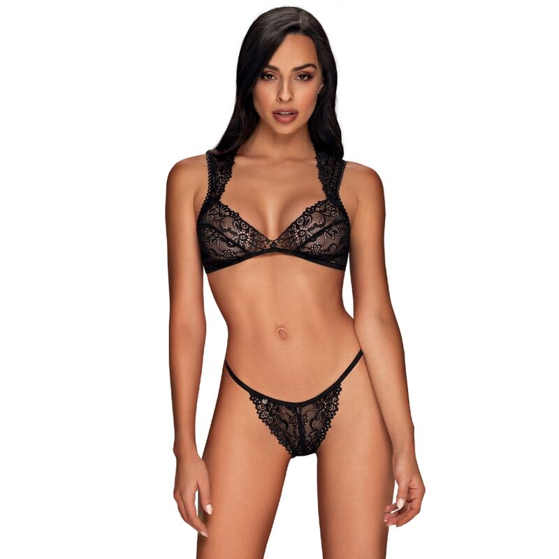 Set Lenjerie, Obsessive - Elisetta, Doua Piese, S/M Negru