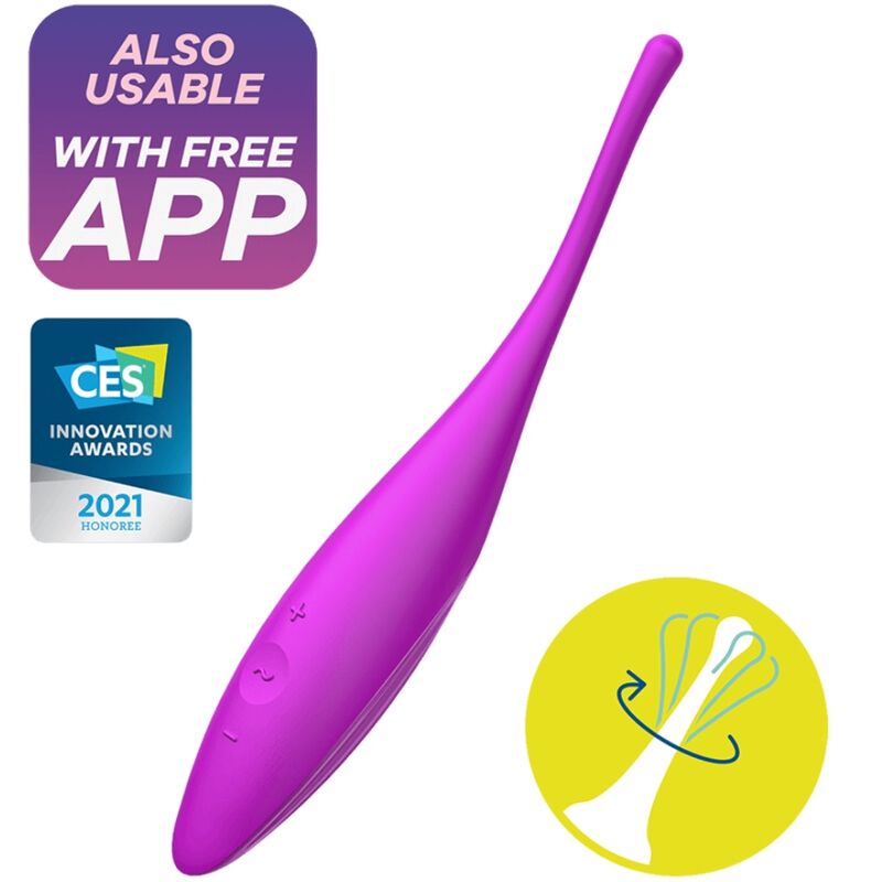 Vibrator Clit Tip, Satisfyer - Twirling Joy, Compatibil cu Aplicatia Satisfyer Connect, Roz