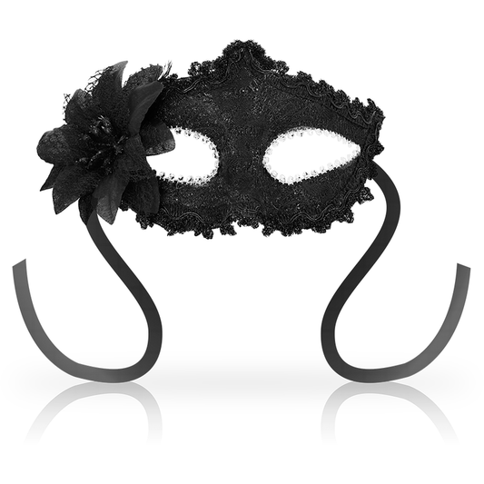 Masca Venetiana, OHMAMA - Antizaz cu Floare Laterala, Neagra, Marime Unica