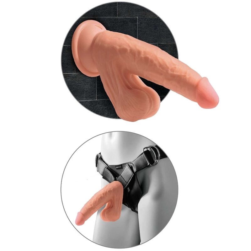 Dildo, King Cock - Plus 3D, Bile Realiste in Miscare, 15.2 CM