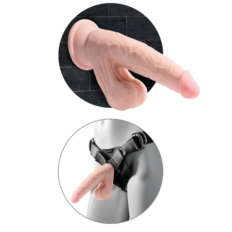 Dildo, King Cock - Plus 3D, cu Testicule, 12.7 CM