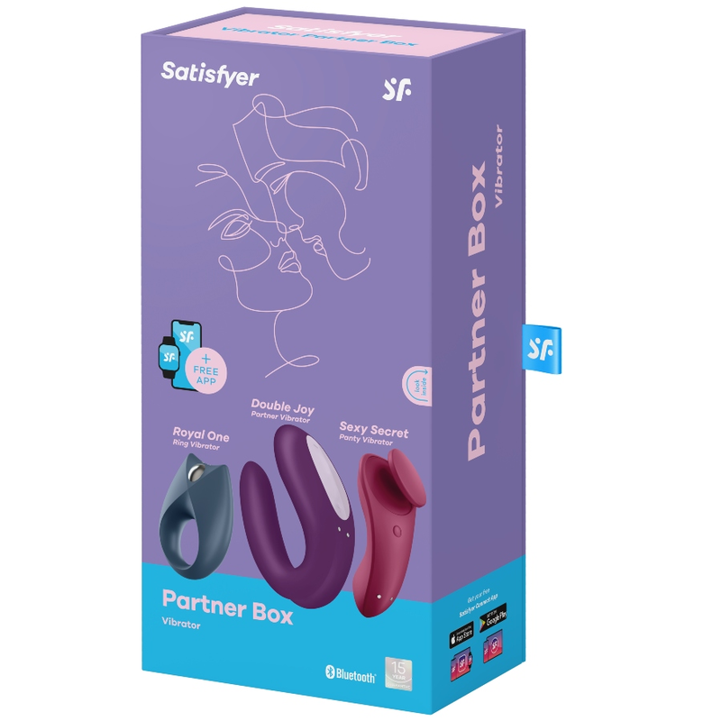 Set pentru Cupluri, Satisfyer - Partner Box 3, Compatibil cu Satisfyer Connect, 3 Piese
