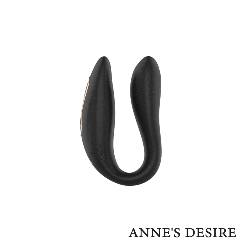 Vibrator pentru Cupluri, Anne's Desire - Dual Pleasure, Tehnologie Watchme, Negru