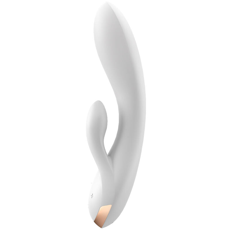 Vibrator Rabbit, Satisfyer - Double Flex, Control prin Aplicatie Bluetooth, Alb