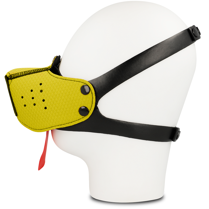 Masca Fetish, Ohmama - Dog Muzzle, Curea Reglabila cu 4 Pozitii, Galben