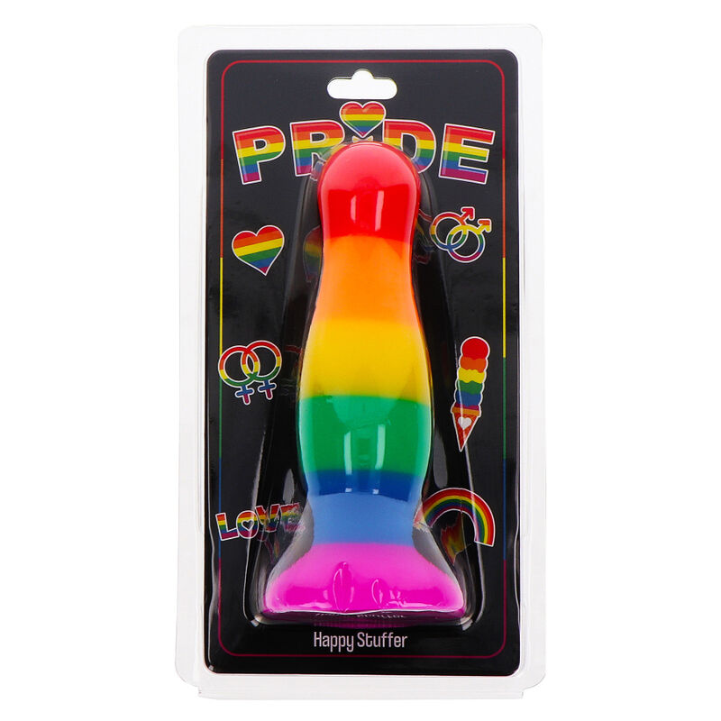 Plug Anal, Toyjoy - Happy Stuffer, Curcubeu Pride, Large 12 CM
