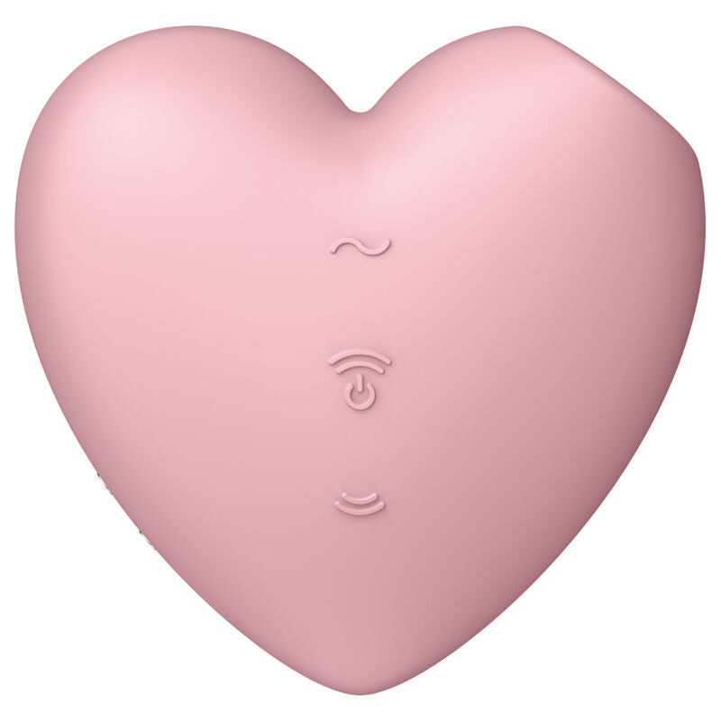 Stimulator Aer, Satisfyer - Cutie Heart, 2 Motoare Controlabile Separat, Albastru