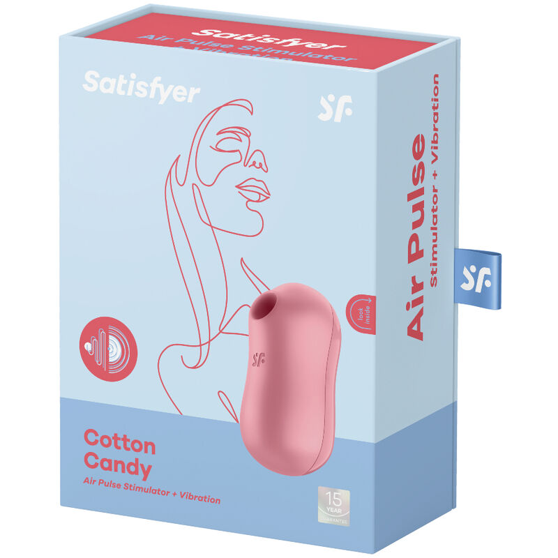 Stimulator cu Aer si Vibrator, Satisfyer - Cotton Candy, Impulsuri de Aer si Vibratii, Lilac