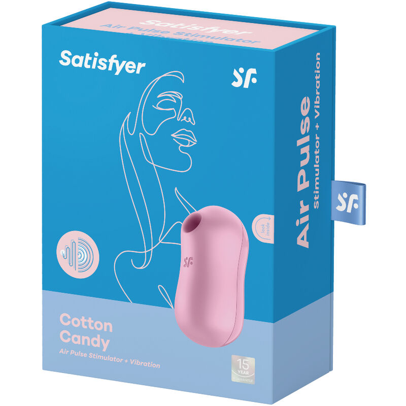 Stimulator cu Aer si Vibrator, Satisfyer - Cotton Candy, Impulsuri de Aer si Vibratii, Lilac