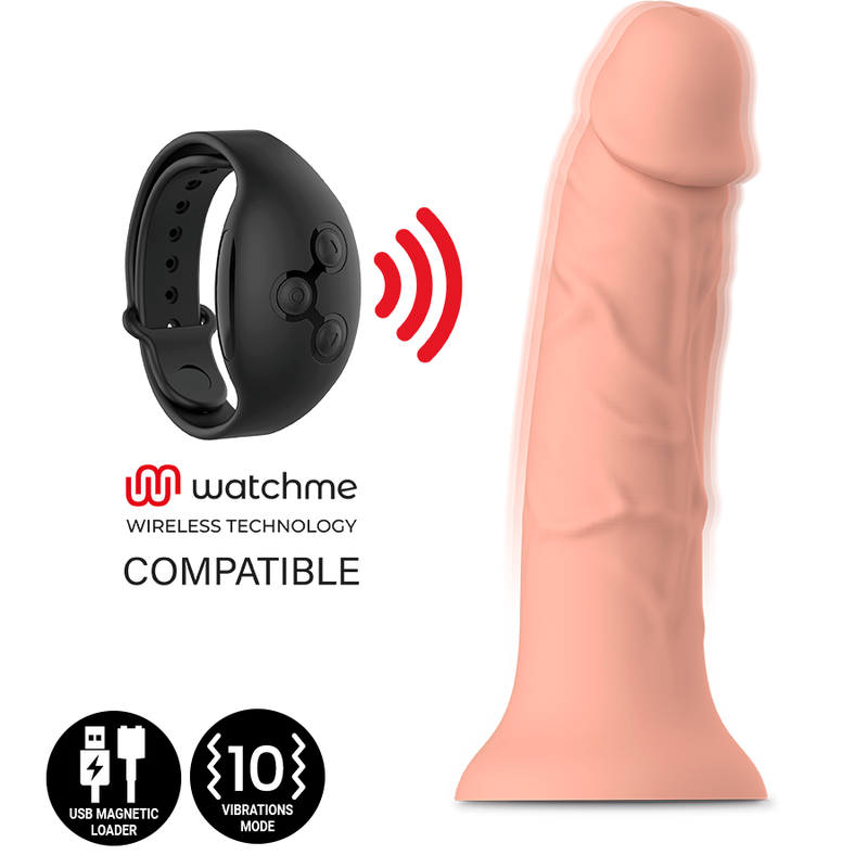 Dildo, Mythology - Asher Original S, Vibrator Compatibil cu Tehnologie Wireless Watchme, Nud