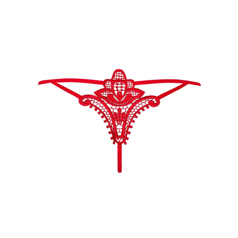 Chilot Tanga, Obsessive - Luiza, Dantela Delicata, Rosu L/XL