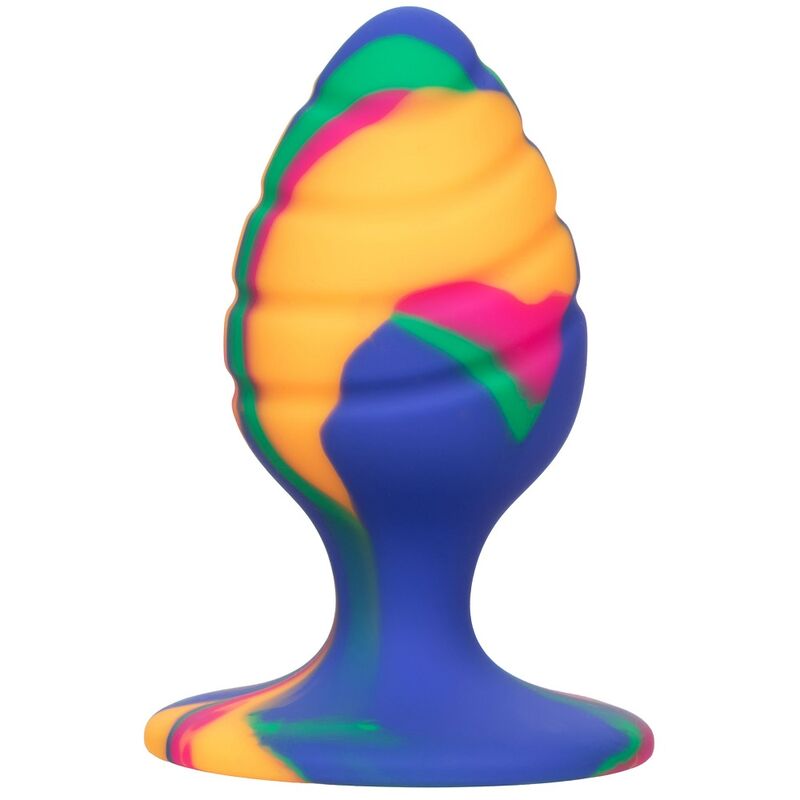 Plug Anal, CalExotics - Cheeky Medium Swirl, Baza cu Ventuza, Tie-Dye
