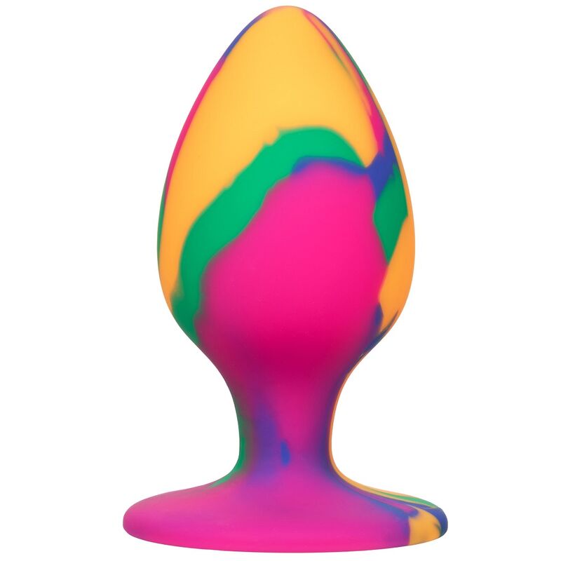 Plug Anal, CalExotics - Cheeky Large Tie-Dye, Baza cu Ventuza, 9 CM X 4.5 CM