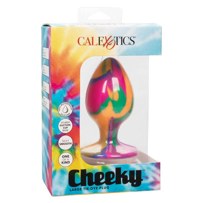 Plug Anal, CalExotics - Cheeky Large Tie-Dye, Baza cu Ventuza, 9 CM X 4.5 CM