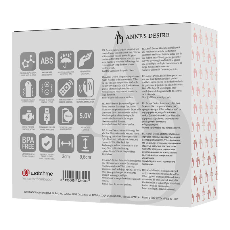 Vibrator pentru Chiloti, Annes Desire - Panty Secret, Tehnologie Watchme, Negru