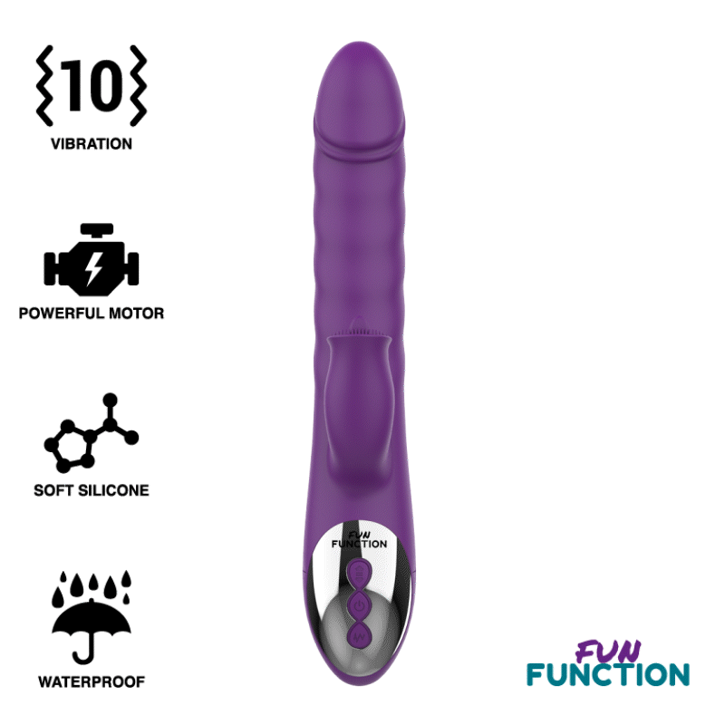 Vibrator Iepuras, Fun Function - Zenda, Thruster & Rotation, 24.5 CM x 3.5 CM
