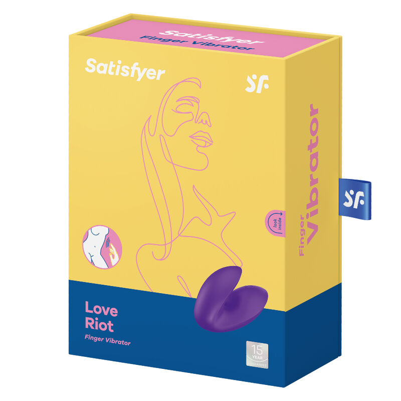 Vibrator de Deget, Satisfyer - Love Riot, 12 Programe de Vibratie, Mov