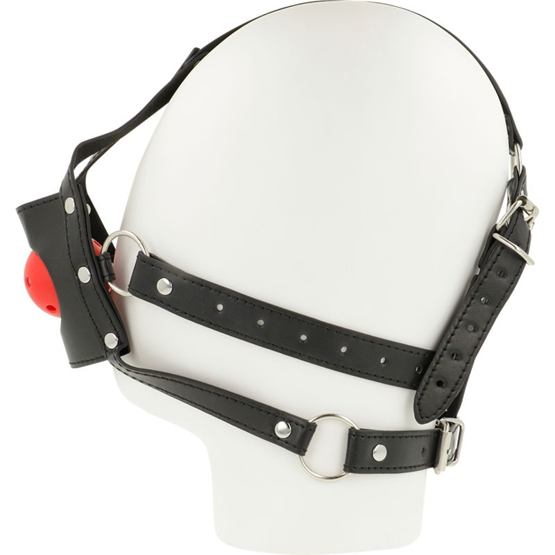 Ham pentru Cap, Ohmama - Open Mouth Head Harness, Curea Ajustabila, Negru