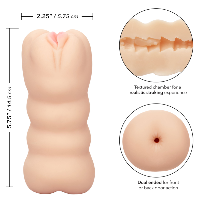 Masturbator, CalExotics - Cheap Thrills The Three Way, cu Doua Capete, 14,5 CM