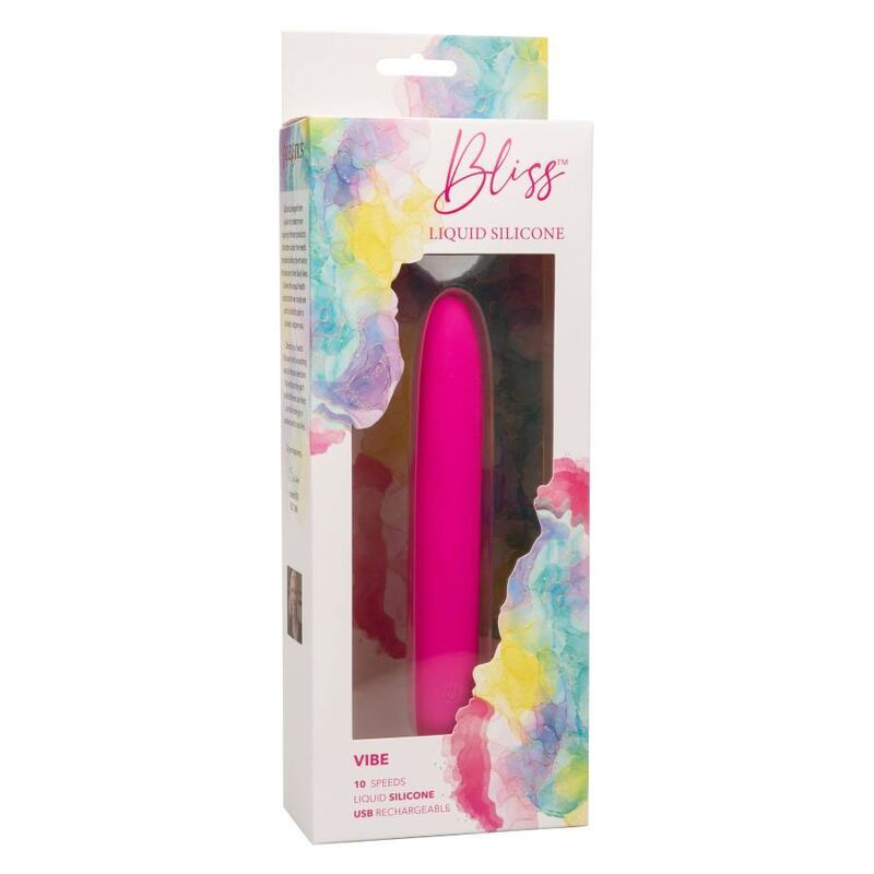 Vibrator, CalExotics - Bliss Liquid Silicone Vibe, 10 Viteze, Roz