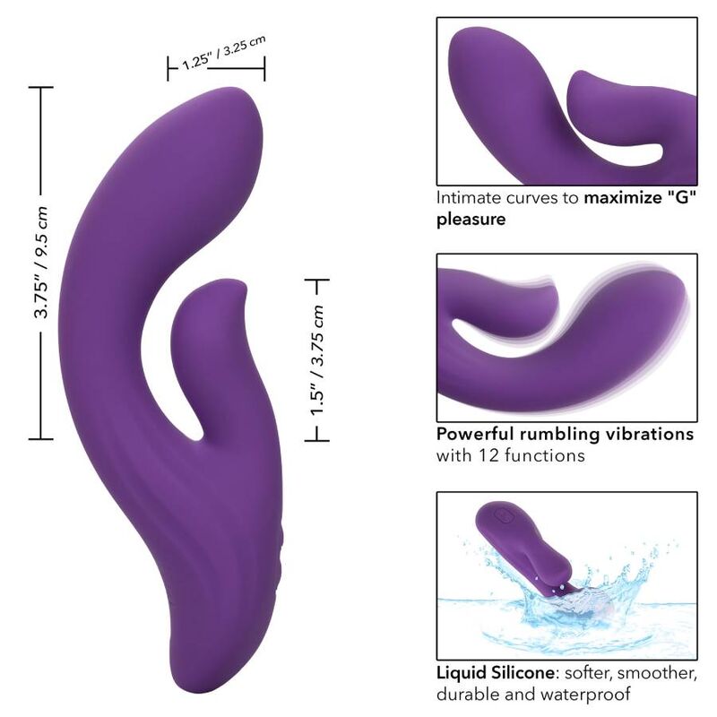 Vibrator Dual, CalExotics - Stella Dual Pleaser, Motoare Duale, Mov