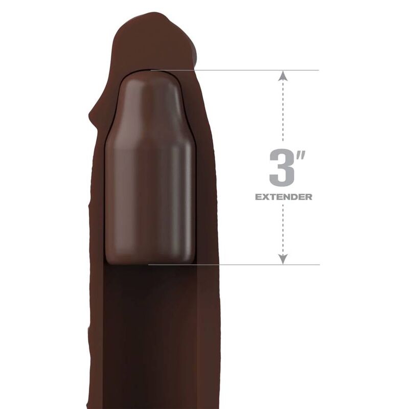 Prelungitor Manson Penis, Pipedream - Fantasy X-Tensions Elite, Extensie Detasabila, 22,86 CM + 7,62 CM Plug Brown
