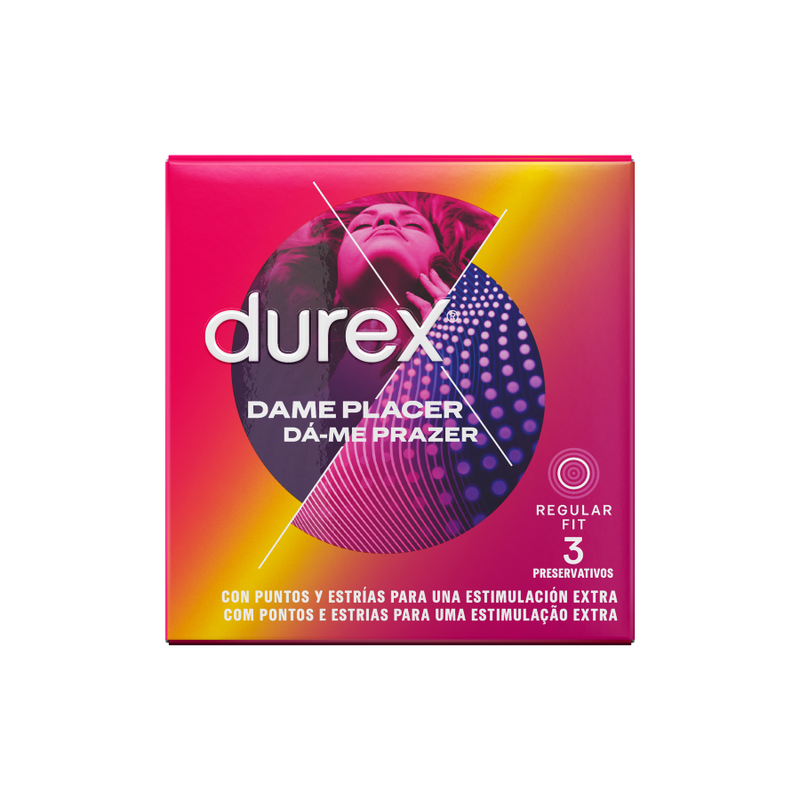 Prezervative, Durex - Dame Placer, cu Puncte si Striatii, 3 Unitati