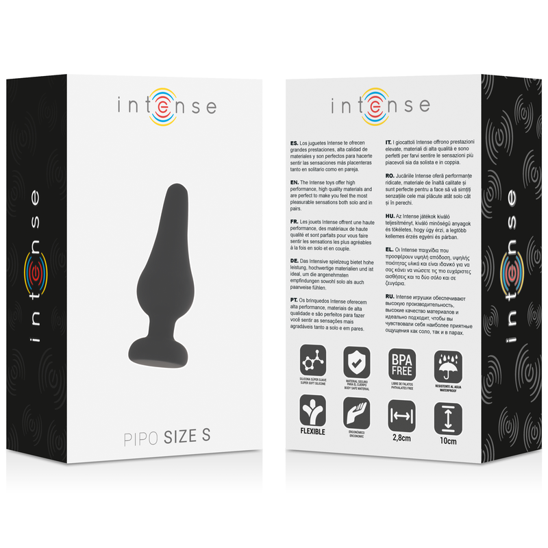 Plug Anal, Intense - Pipo S, Silicon Medical, 9.8 CM Negru