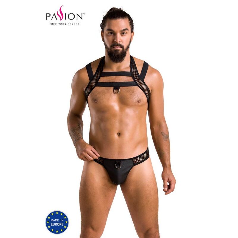 Set Lenjerie, Passion - Jacob 043, Certificat Oeko-Tex, S/M Negru