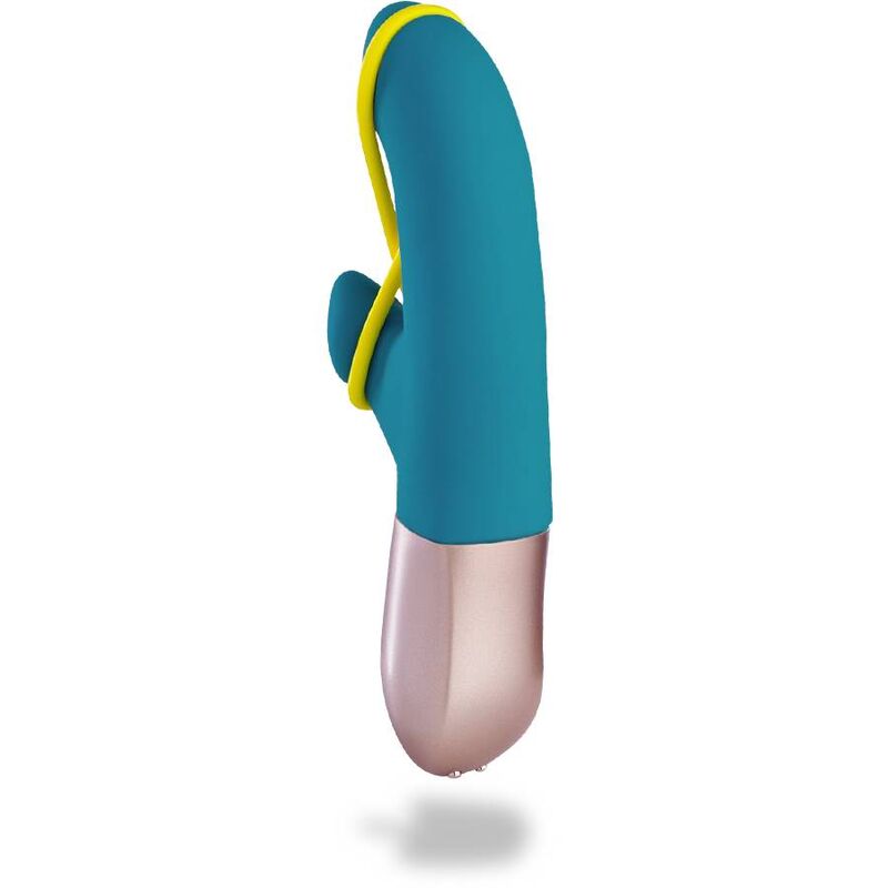 Vibrator, Fun Factory - Amorino, Reincarcabil cu Banda de Stimulare, 17.3 CM / 3.3 CM D - / Gasoline / Fluo Yellow