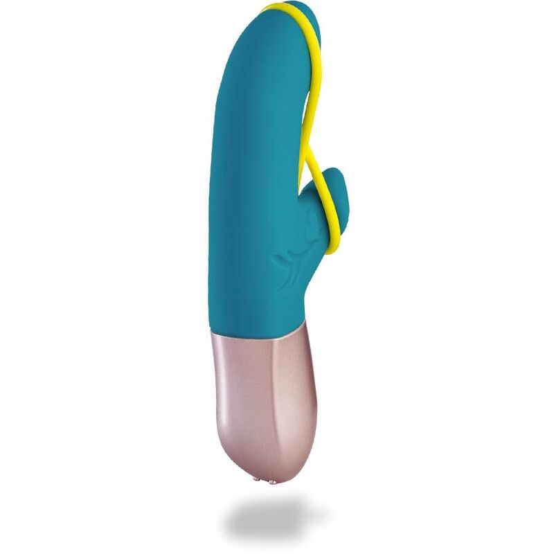 Vibrator, Fun Factory - Amorino, Reincarcabil cu Banda de Stimulare, 17.3 CM / 3.3 CM D - / Gasoline / Fluo Yellow