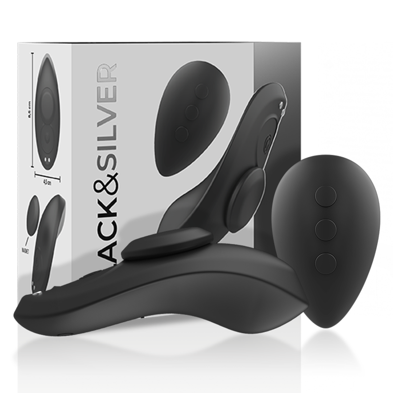 Vibrator Clitoris pentru Chiloti, Black&Silver - Preston, Control cu Telecomanda, Negru