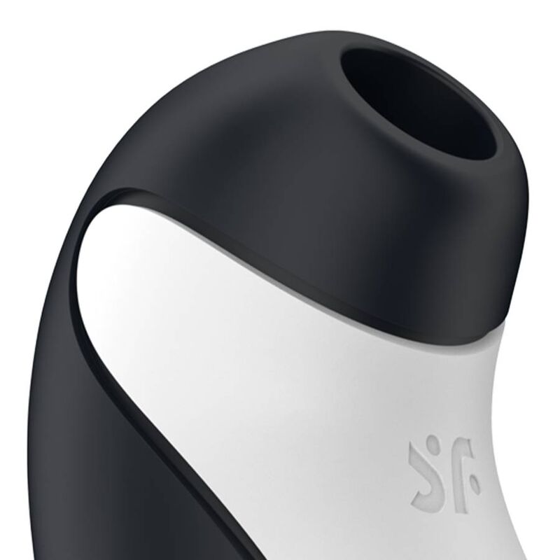 Stimulator cu Aer Pulsatoriu si Vibratii, Satisfyer - Orca, Motoare Independente, Negru/Alb