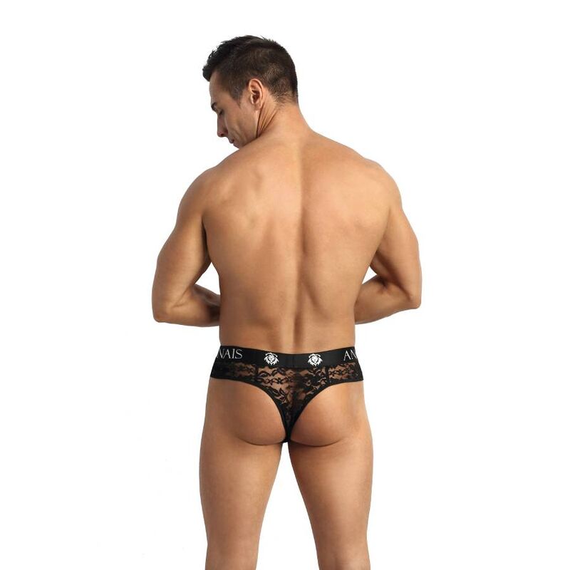 Chilot Tanga pentru Barbati, Anais Men - Romance, Dantela Neagra cu Imprimeu Floral, S