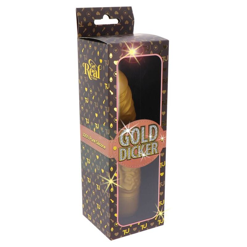 Vibrator, Get Real - Gold Dicker Stim, Vibratii Variabile, Auriu