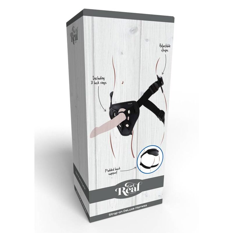 Ham Strap On, Get Real - Deluxe Harness, Curele Ajustabile, Negru