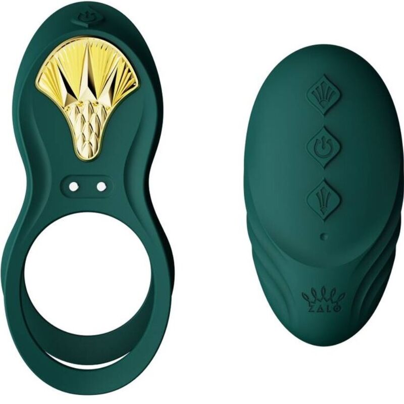 Inel Vibrator pentru Cupluri, Zalo - Bayek, cu Telecomanda si Control prin Aplicatie, Verde
